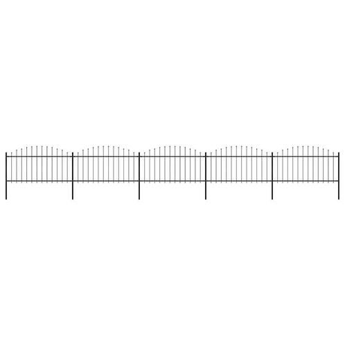 vidaXL Tuinhek met speren bovenkant (1,25-1,5)x8,5 m staal, Tuin en Terras, Schuttingen, Nieuw, IJzer, Minder dan 1 meter, Verzenden