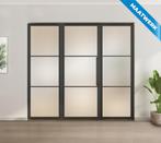 Enkele stalen taatsdeur met glaspaneel, 3 vlaks, mat glas, Doe-het-zelf en Verbouw, Deuren en Horren, Nieuw, Metaal, Overige typen