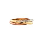 Tricolour gouden trinity ring 14 karaat, Verzenden, Zo goed als nieuw, Goud