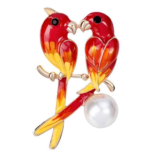 Fako Bijoux® - Broche - Vogel - Parkieten Met Parel -, Sieraden, Tassen en Uiterlijk, Broches, Verzenden