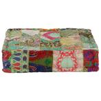 vidaXL Poef patchwork vierkant handgemaakt 50x50x12 cm, Verzenden, Nieuw