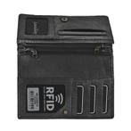 Landley Dames Harmonica Portemonnee Leer RFID Zwart, Overige merken, Verzenden, Zwart, Nieuw