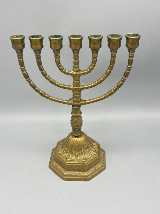 7-armige Menorah Joodse kandelaar - Kandelaar - Messing, Antiek en Kunst, Antiek | Boeken en Bijbels