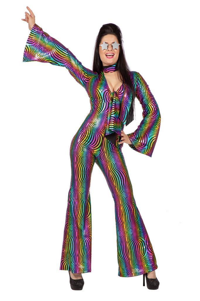 Disco Pak Gekleurd Dames Holografisch, Kleding | Dames, Carnavalskleding en Feestkleding, Nieuw, Verzenden