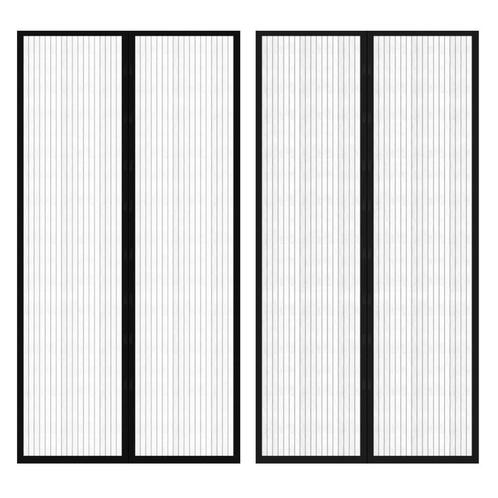 vidaXL Insectendeurgordijnen 2 st magnetisch 210x100 cm, Huis en Inrichting, Stoffering | Gordijnen en Lamellen, Zwart, Nieuw