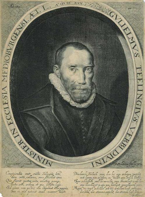 Portrait of Willem Teellinck, Antiek en Kunst, Kunst | Etsen en Gravures