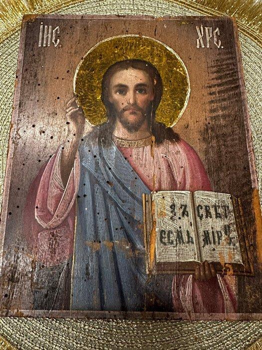 Icoon - Christus Pantokrator - Hout, Antiek en Kunst, Kunst | Niet-Westerse kunst