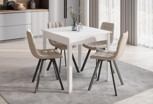 Meubella eetkamertafel wit vierkant 80x80 cm | Modern, Huis en Inrichting, Tafels | Eettafels, 50 tot 100 cm, Nieuw, 50 tot 100 cm