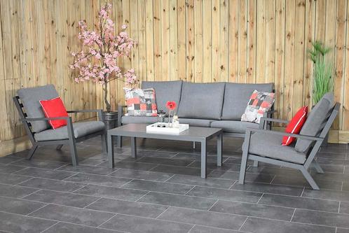 Pollencia Aluminium Loungeset 3 Zitsbank 2 Lounge Tuinstoele, Tuin en Terras, Tuinsets en Loungesets, Bank, Bijzettafel, Stoel