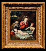 Italiaanse school (XVII) - Sacra Famiglia con San Giovanni, Antiek en Kunst