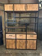 Buffetkast Industrieel Vidar - 240 x 60 x 210 cm - Meerdere, Huis en Inrichting, Kasten | Buffetkasten, Ophalen of Verzenden, Nieuw