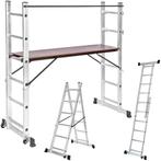 Aluminium opvouwbare ladder - zilver, Doe-het-zelf en Verbouw, Gereedschap | Handgereedschap, Nieuw, Verzenden