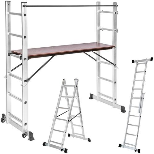 Aluminium opvouwbare ladder - zilver, Doe-het-zelf en Verbouw, Gereedschap | Handgereedschap, Verzenden