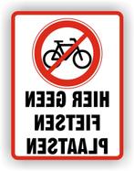 Geen fietsen plaatsen spiegelbeeld raamsticker (sp.107.75), Verzamelen, Verzenden, Nieuw, Overige typen