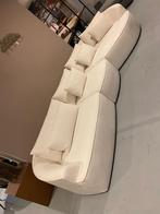 Hoekbank met ronde long chair wit - 20% extra korting, Nieuw, 300 cm of meer, Modern, Stof