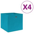 vidaXL Opbergboxen 4 st 28x28x28 cm nonwoven stof babyblauw, Nieuw, Verzenden