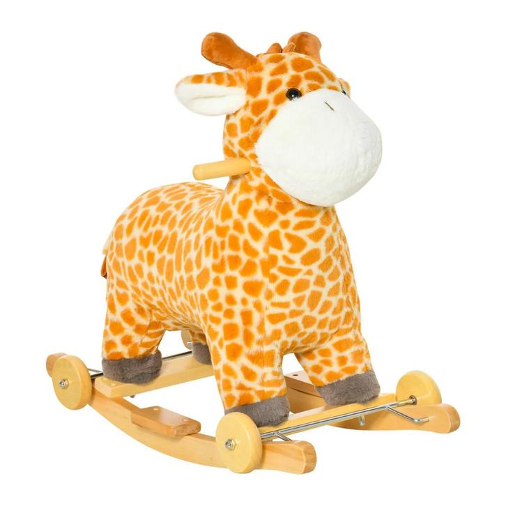 TRUUSK 2-in-1 Schommelpaard en Loopwagen - Geel Pluche Speel, Kinderen en Baby's, Speelgoed | Hobbelfiguren, Nieuw, Verzenden