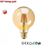 E27 Vintage G95 led lamp 6w gold-warmwit Dimbaar, Huis en Inrichting, Lampen | Overige, Verzenden, Nieuw
