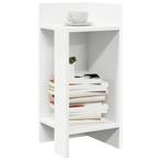 vidaXL Bijzettafeltje met plank 25,5x27x60 cm wit, Verzenden, Nieuw