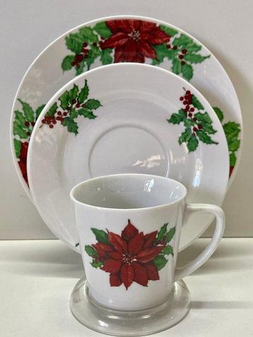 Poinsettia 18-delig Kerst Servies - Tafelservies voor 6 - beschikbaar voor biedingen