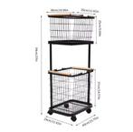 Wasmand met 2 Manden en Wielen – Vloerstaand Metaal, Verzenden, Nieuw