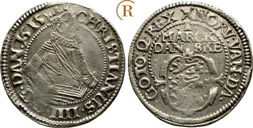 Mark Kopenhagen 1615 Denmark: Christian Iv, 1588-1648:, Postzegels en Munten, Munten | Europa | Niet-Euromunten, Verzenden