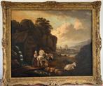 Britse school (XVIII) - Figures in a country landscape