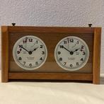 Schaakspel - Prachtige Antieke Koopman Schaakklok - Hout