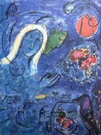 Marc Chagall (after) - Amoureux au Soleil Rouge - Offset, Antiek en Kunst, Kunst | Tekeningen en Foto's