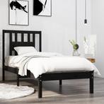 vidaXL Bedframe massief hout zwart 75x190 cm, Eenpersoons, Verzenden, Zwart, Nieuw
