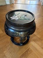 Chinese bijzet tafel of kruk - hout, parelmoer inlegwerk -, Antiek en Kunst