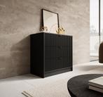 Meubella Dressoir Tavares zwart 80 cm breed lades, Huis en Inrichting, Kasten | Ladekasten, Verzenden, Nieuw, 50 tot 100 cm, Modern