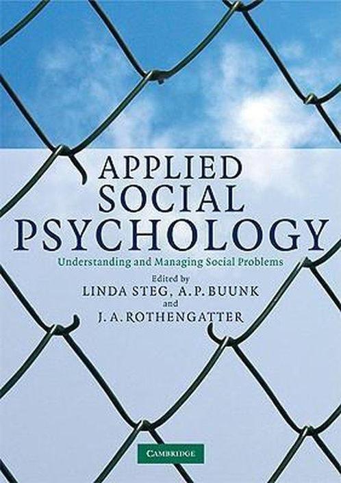 Applied Social Psychology 9780521690058 Linda Steg, Boeken, Overige Boeken, Gelezen, Verzenden