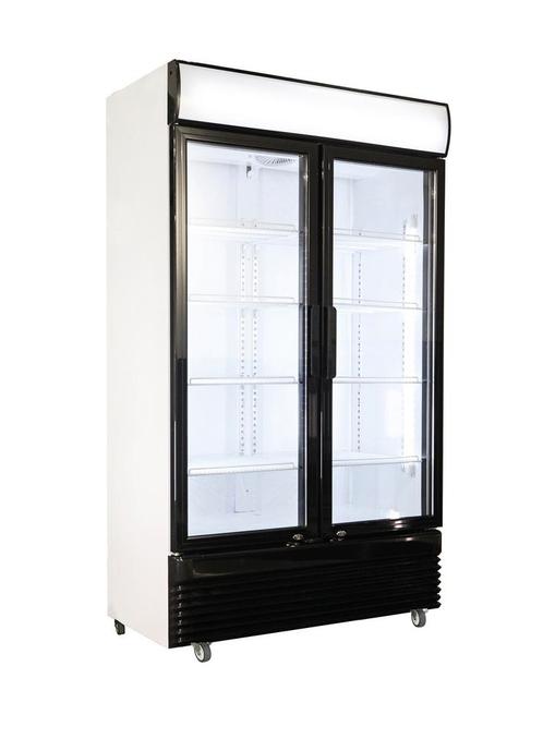 Combisteel Koelkast 750L | 2 Glasdeuren | Met Lichtbak | +2/, Witgoed en Apparatuur, Koelkasten en IJskasten, Ophalen of Verzenden