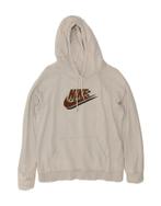 NIKE Womens Graphic Hoodie Jumper UK 14 Medium Off White, Kleding | Dames, Truien en Vesten, Verzenden, Nieuw