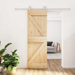 vidaXL Schuifdeur met beslag 70x210 cm massief grenenhout, Verzenden, Nieuw