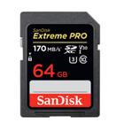 SanDisk 64 GB SD Extreme 170MB/s Class 10 U3 geheugenkaart