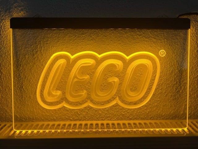 LEGO neon bord lamp LED verlichting reclame lichtbak *geel*, Verzamelen, Merken en Reclamevoorwerpen, Nieuw, Verzenden