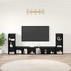 vidaXL TV-kast 4 pcs Zwart eiken 37 x 35 x 107,5 cm, Huis en Inrichting, Minder dan 50 cm, Verzenden, 100 tot 150 cm, Nieuw