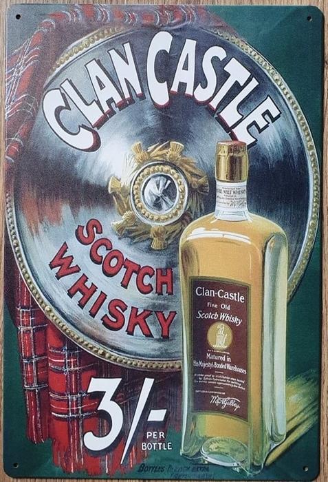 Clan Castle Scotch Whisky reclamebord, Verzamelen, Merken en Reclamevoorwerpen, Nieuw, Ophalen of Verzenden