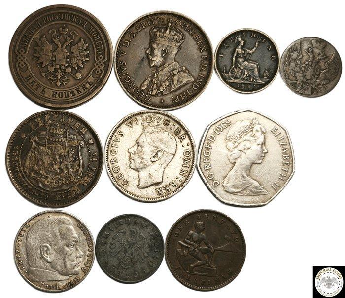 Verenigd Koninkrijk, Duitsland, Polen, Rusland, Bulgarije,, Postzegels en Munten, Munten | Europa | Niet-Euromunten