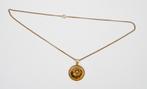 Een geelgouden schakelcollier, traditionele gouden hanger., Gebruikt
