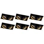 Set van 6 inbouwspots zwart GU10 AR111 trimless 2-lichts -, Nieuw, Overige materialen, Modern