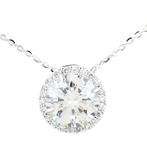 Ketting met hanger - 14 karaat Witgoud -  5.21ct. tw.