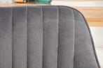 Elegante armleuningstoel TURIJN zilvergrijs fluweel met, Huis en Inrichting, Stoelen, Nieuw, Ophalen of Verzenden