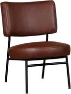 Donkercognac leren moderne retro fauteuil - Granada leer Cog, Nieuw, Leer, Ophalen of Verzenden, 75 tot 100 cm