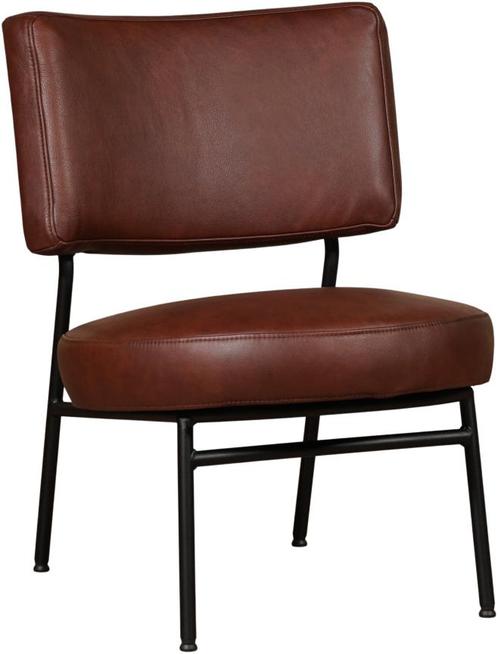Donkercognac leren moderne retro fauteuil - Granada leer Cog, Huis en Inrichting, Fauteuils, 50 tot 75 cm, 75 tot 100 cm, Nieuw