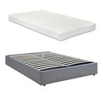 Tweepersoonsbed Nola met matras linnen 200x140 cm grijs [en., Verzenden, Nieuw