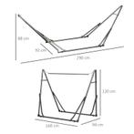 TRUUSK 2-in-1 Hangmatstandaard Weerbestendig Droogrek 290cm, Tuin en Terras, Hangmatten, Verzenden, Nieuw