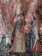 Wandtapijt (216) - 50 cm - 50 cm - Dame met een eenhoorn